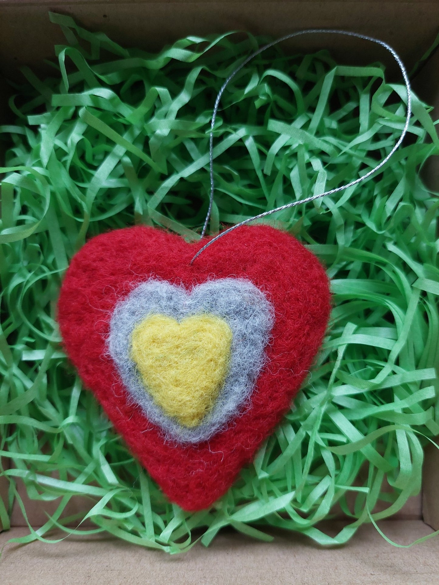 Felt Heart, Felt hanging Heart decoration, Handmade decor, Gift in a box. - Lea CandlesFelt Heart, Felt hanging Heart decoration, Handmade decor, Gift in a box.