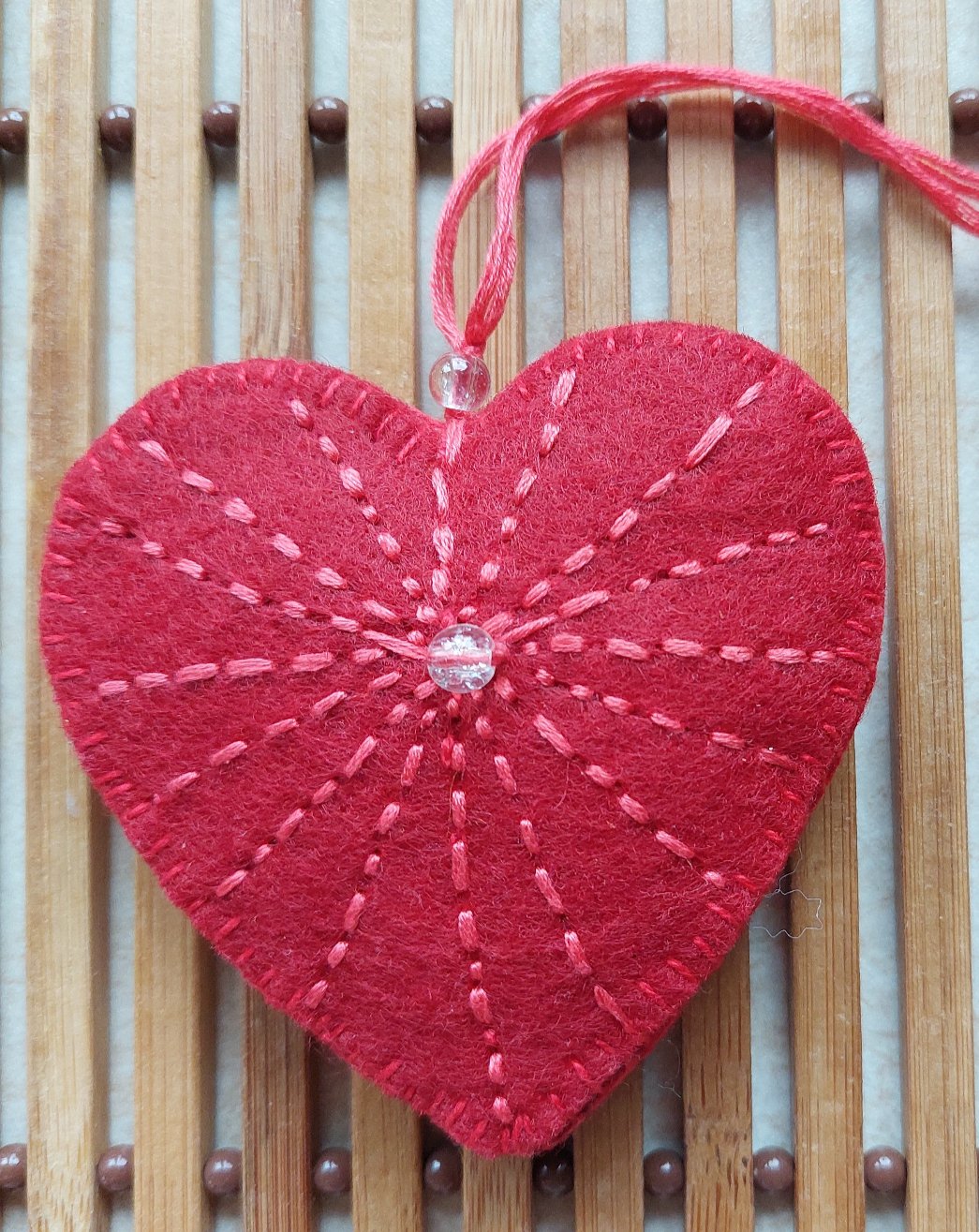 Handmade Felt Heart Ornament in Gift Box - Perfect for Hanging or Gifting - Lea CandlesHandmade Felt Heart Ornament in Gift Box - Perfect for Hanging or Gifting