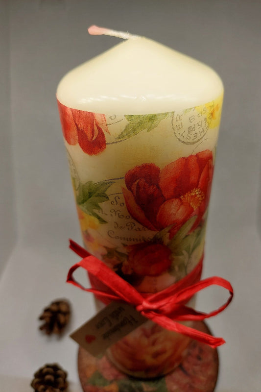 Large Peony Candle - Lea CandlesLarge Peony Candle