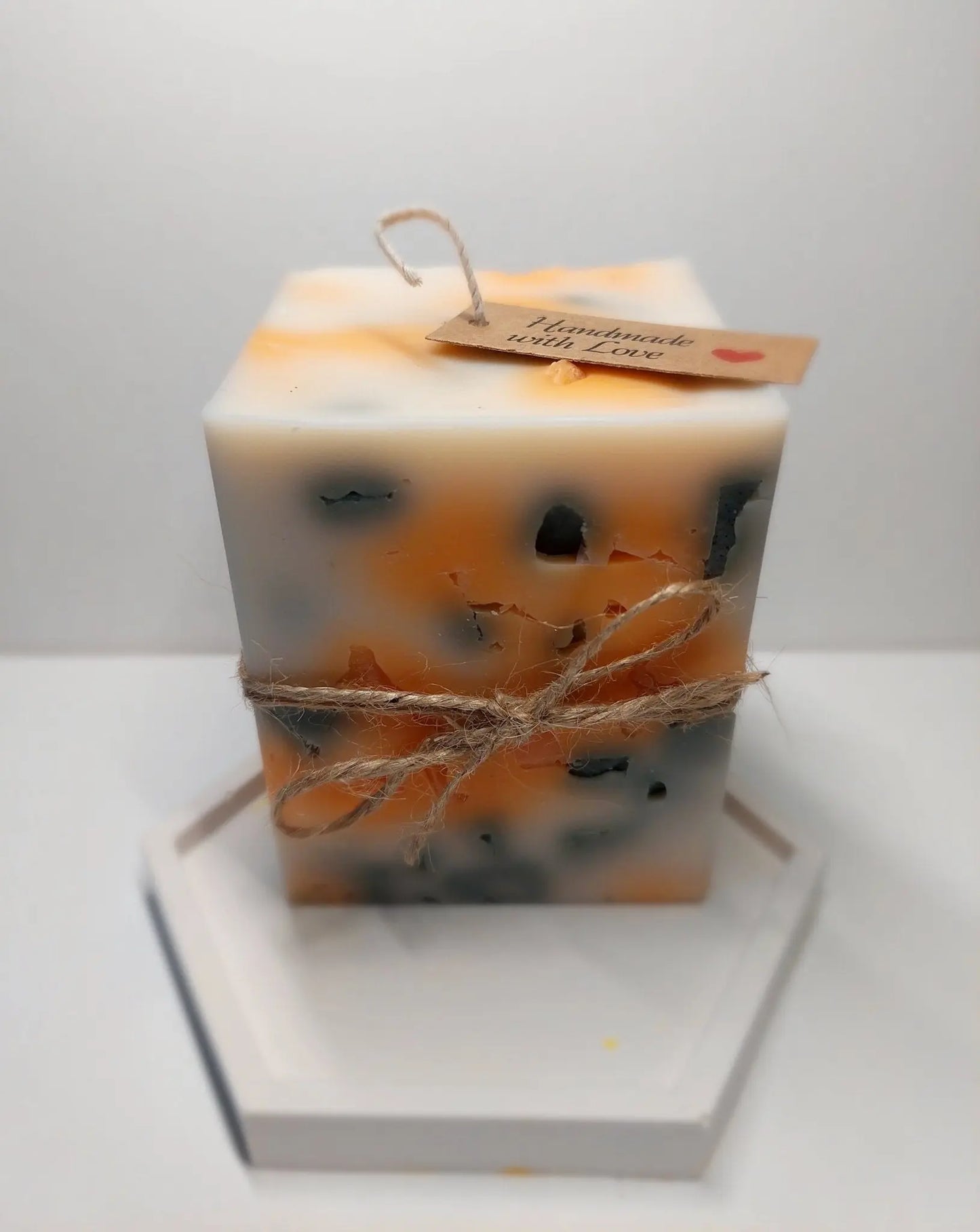 Mosaic marble Soy and Coconut Wax Candle Unscented - Lea CandlesMosaic marble Soy and Coconut Wax Candle Unscented