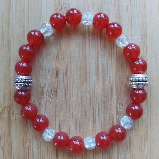 Red Natural Stone Bracelet Minerals for Healing Handmade Jewelry - Lea CandlesRed Natural Stone Bracelet Minerals for Healing Handmade Jewelry