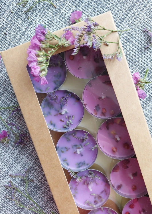 Scented soy wax tea lights Lavanda and Rosa 10 pcs - Lea CandlesScented soy wax tea lights Lavanda and Rosa 10 pcs