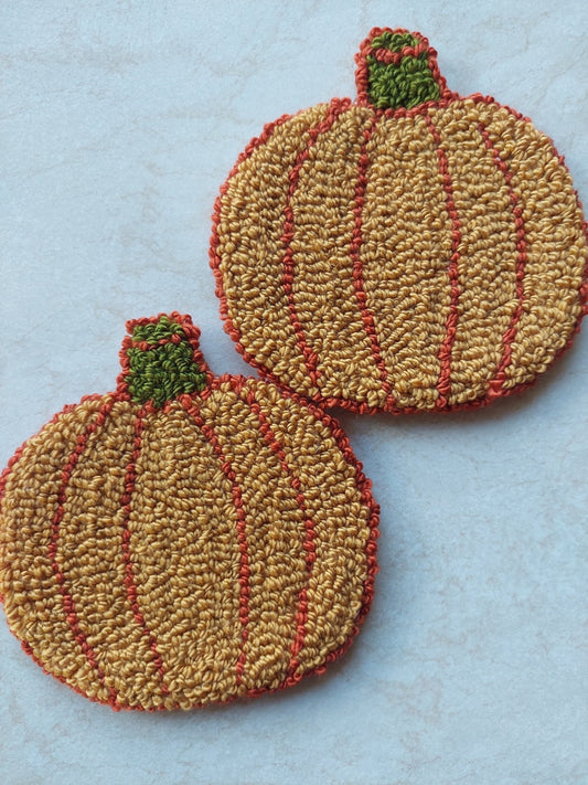 Set of 2 mug coasters Pumpkins - Lea CandlesSet of 2 mug coasters Pumpkins