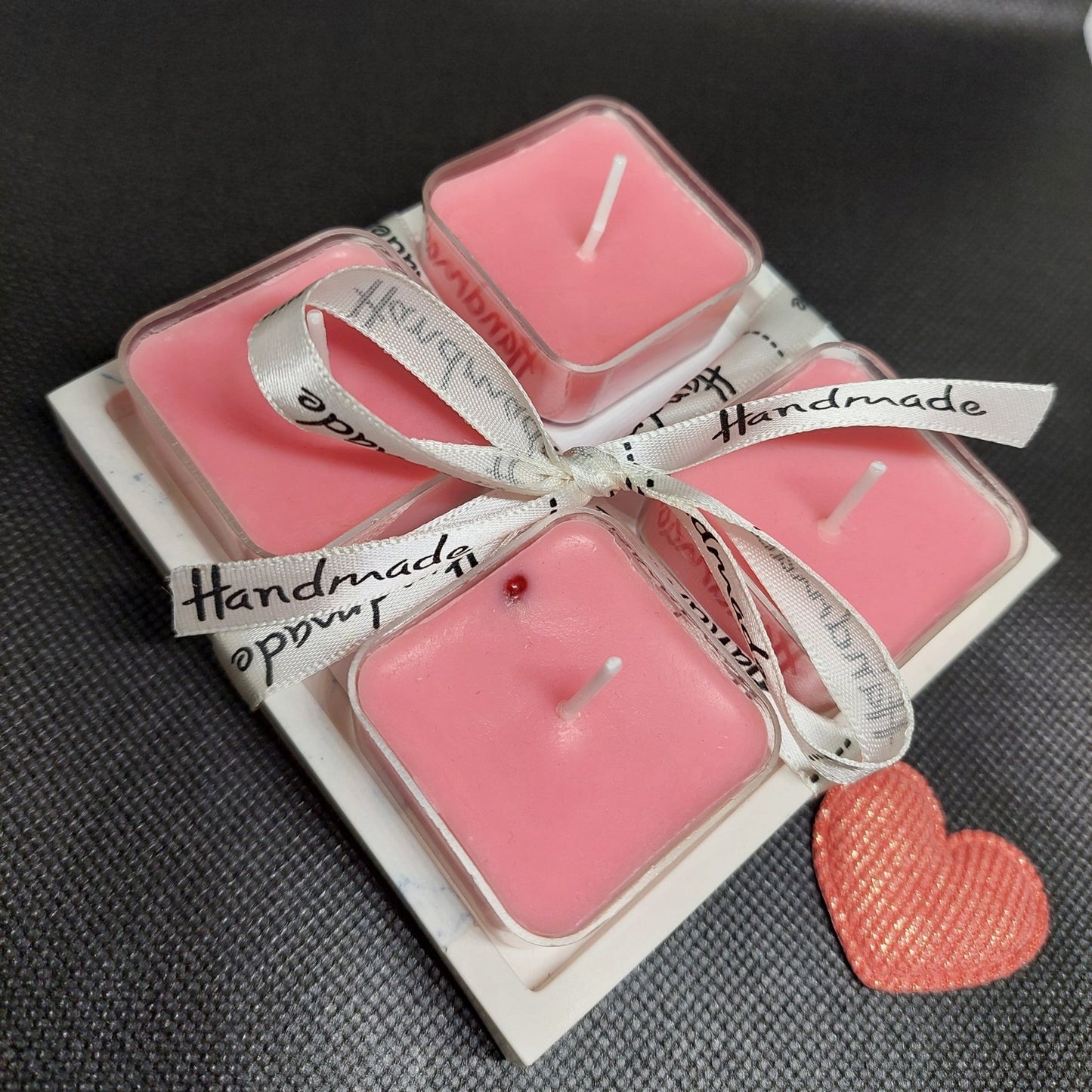 Set of Tea lights and coaster in a gift box - Lea CandlesSet of Tea lights and coaster in a gift box