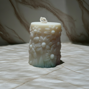 white flower candle