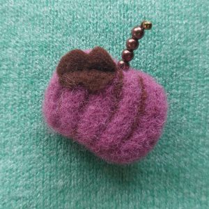 PURPLE PUMPKIN brooch